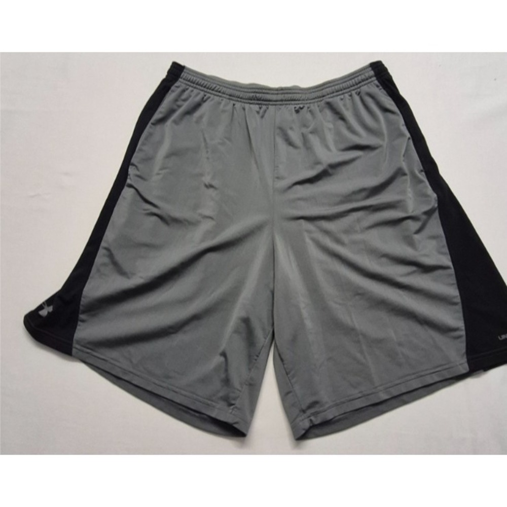 Under‎ Armour men's gray/black athletic shorts LG elastic waist drawstring gym